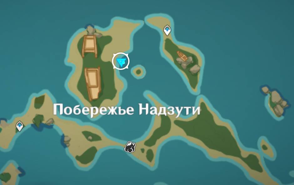 Место начала квеста на Побережье Надзути