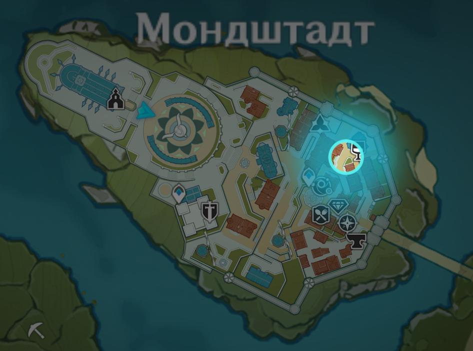 Примерное местоположение персонажа, дающего квест